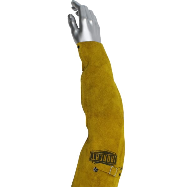 Ironcat 7020/18 Protective Sleeve, 18 in, Yellow, Leather, Anodized Snap Closure