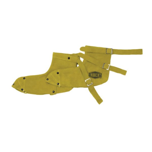 Ironcat 7030 Shoe Protector, L, Split Cowhide Leather, Tan, Strap and Snap Closure
