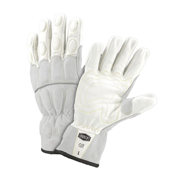 Ironcat General Purpose Gloves, Welding, Wing Thumb Style, L, Kevlar Thread Palm, Cowskin Leather/Grain Water Buffalo Leather/Kevlar Thread, Elastic/Shirred Cuff, Resists: Cut and Heat, Kevlarining