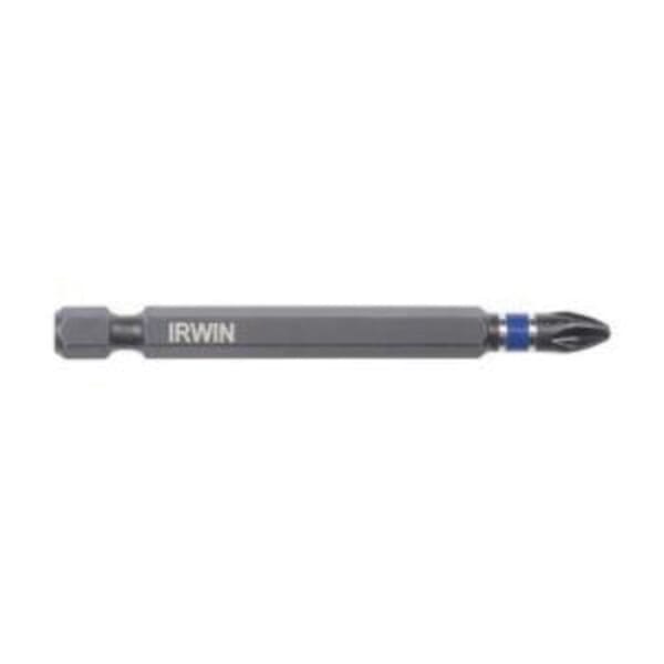 Irwin 1837456 Impact Performance Series Heavy Duty Impact Power Bit, NO 2 Phillips Point, 3 in OAL, 1/4 in, Cold Forged High Grade Steel