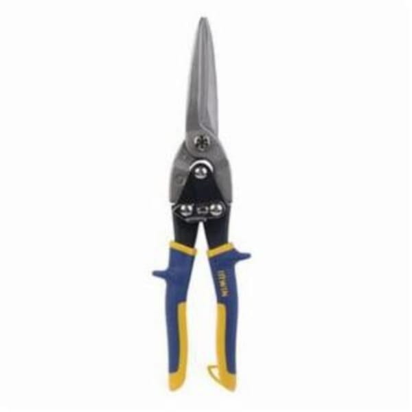 Irwin 21304 Extra Cut Multi-Purpose Utility Snip, 24 ga Cold Rolled Steel/36 ga Stainless Steel Cutting, 3-1/8 in L of Cut, Straight/Curve Snip, Cold Formed High Carbon Steel Blade, Rubber Handle, Pro-Touch Grip
