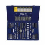 Irwin Hanson 26377 Combination Tap/Hex Die and Drill Bit Deluxe Set, 117 Pieces, #4-40 to 1/2-20 Tap Thread, #4-40 to 1/2-20 Die Thread, #43 to 16 Drill, BSP/NPT/UNC/UNF Thread, Hexagon Fixed Die, Spiral Flute Tap, Plug/Tapered Tap Chamfer