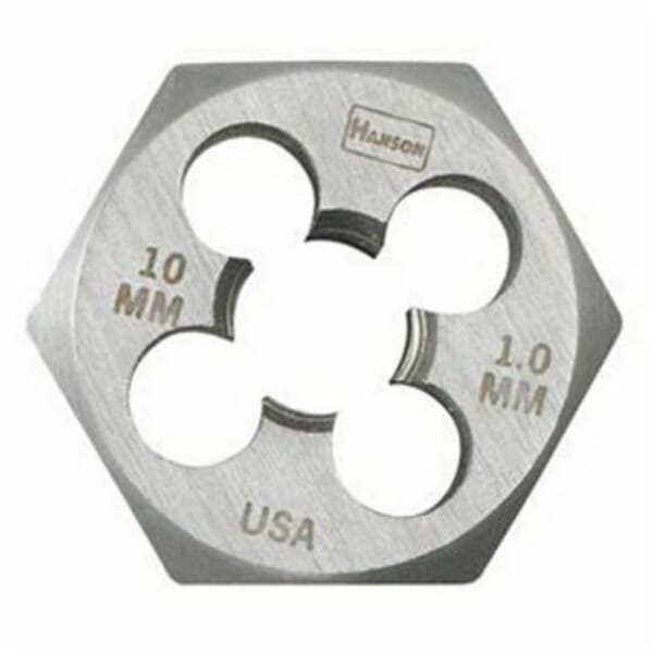 Irwin Hanson 6959 Flat Hex Threading Die, M8x1.5 Thread, 3/8 in THK, 1.137 in OD Die, High Carbon Steel