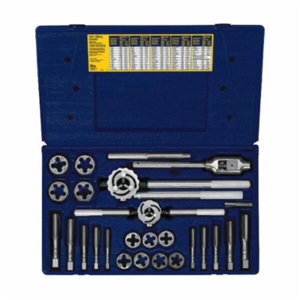 Irwin Hanson 97311 Combination Tap and Die Set, 25 Pieces, M14x1.25 to M24x3 Thread Fine Thread