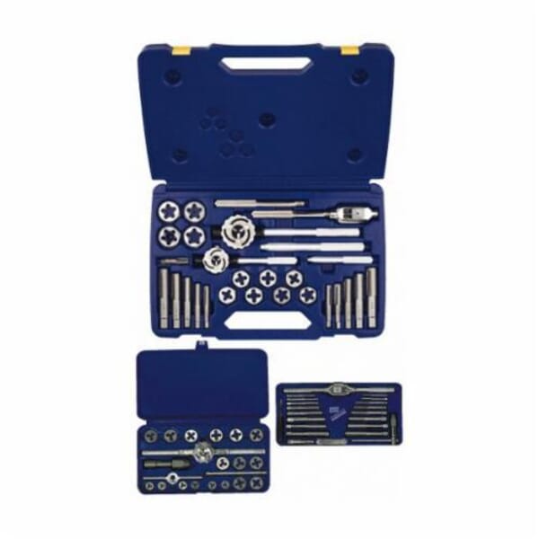 Irwin Hanson 97312 Combination Tap and Die Set, 66 Pieces, M3x0.5 to M24x3 Tap Thread, M3x0.5 to M24x3 Die Thread, BSP Thread, Hexagon Die