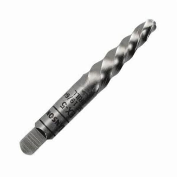 Irwin Hanson 52405 Spiral Flute Screw Extractor, #5 Extractor, 19/64 in Drill, For Screw Size: 3/8 to 5/8 in, 3/8 in NPT, 3/8 in BSP, 10 to 16 mm