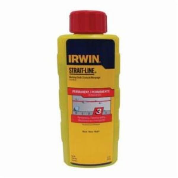 Irwin Strait-Line 64902 Permanent Marking Chalk, Red, 8 oz Capacity, Squeeze Bottle Package