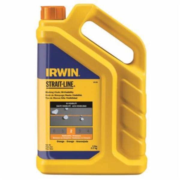 Irwin Strait-Line 65105 Hi-Visibility Marking Chalk Refill, Orange, 5 lb Capacity, Bottle Package