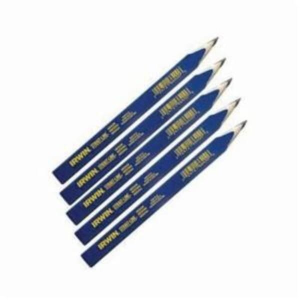 Irwin Strait-Line 66300 Carpenter Pencil, Blue, 7 in L, Flat Tip, Medium  Lead, Oval Barrel
