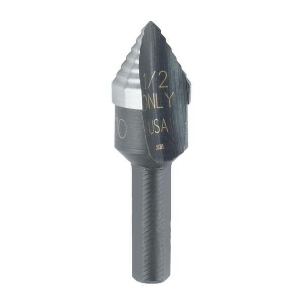 Irwin Unibit 10310 Self-Starting Step Drill Bit, 1/2 in Dia Min Hole, 1/2 in Dia Max Hole, 1 Steps, 1 Hole Sizes, 1/4 in Shank