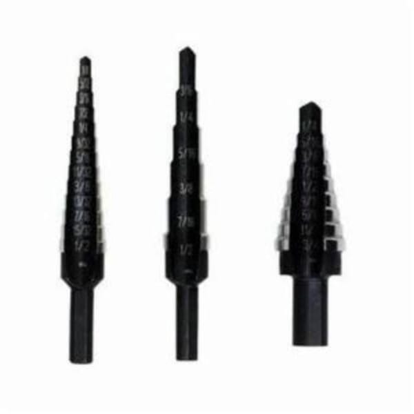 Irwin Unibit 10502ZR General Purpose Step Drill Set, #3 Min Drill Bit, #1 Max Drill Bit, 3 Pieces, HSS