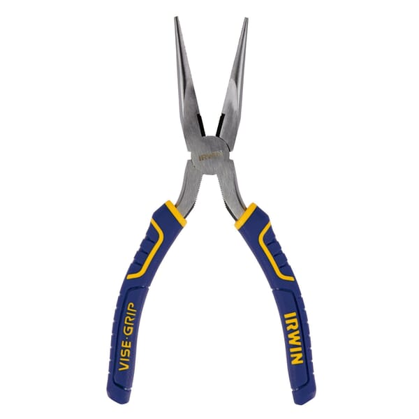 Irwin Vise-Grip 2078218 Long Nose Plier With Side Cutter, Serrated Nickel Chromium Steel Jaw, 2-5/16 in L x 15/16 in W Jaw, 8 in OAL, 1/8 in W Tip