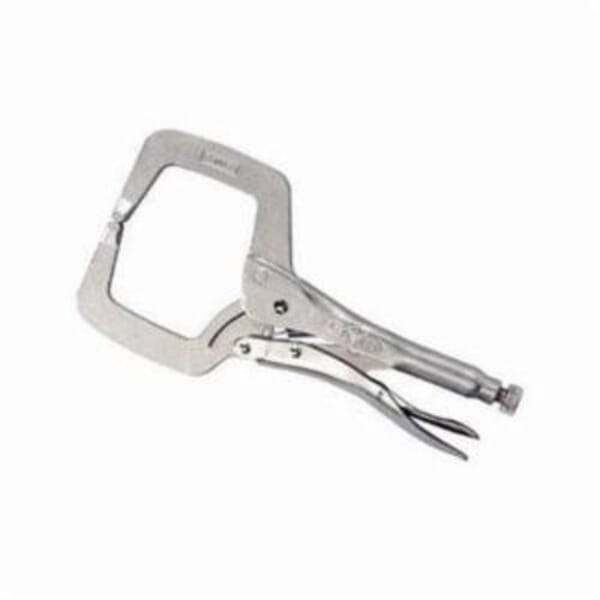 Irwin Vise-Grip The Original 275 24R Fixed Tip Standard Locking C-Clamp With Regular Tip, Nickel Plated, 15-1/2 in D Throat, 10 in Jaw Opening, 24 in L x 3/4 in W Jaw, Heat Treated Alloy Steel
