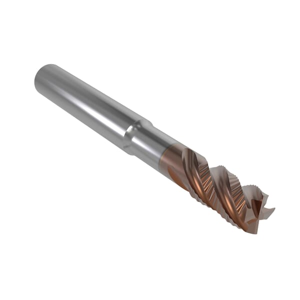 Seco JABRO HPM 03127383 JHP994/HPM Chamfer Tip High Performance Square End Mill, 8 mm Dia Cutter, 18 mm Length of Cut, 4 Flutes, 8 mm Dia Shank, 69 mm OAL, PVD/Polished HXT Coated
