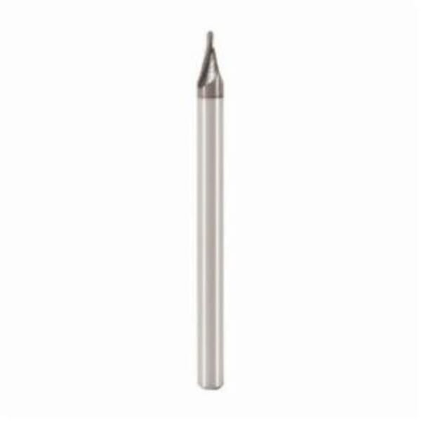 Seco JABRO Mini 00023259 JM915 Ball End Center Cutting Single End Mill, 0.031 in Dia Cutter, 0.031 in Length of Cut, 2 Flutes, 0.118 in Dia Shank, 1.574 in OAL, MEGA-T/PVD Coated