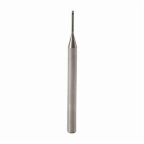Seco JABRO Mini 02568709 JM413 Ball End Center Cutting Single End Mill, 0.019 in Dia Cutter, 0.014 in Length of Cut, 2 Flutes, 0.118 in Dia Shank, 1.574 in OAL, MEGA-T/PVD Coated