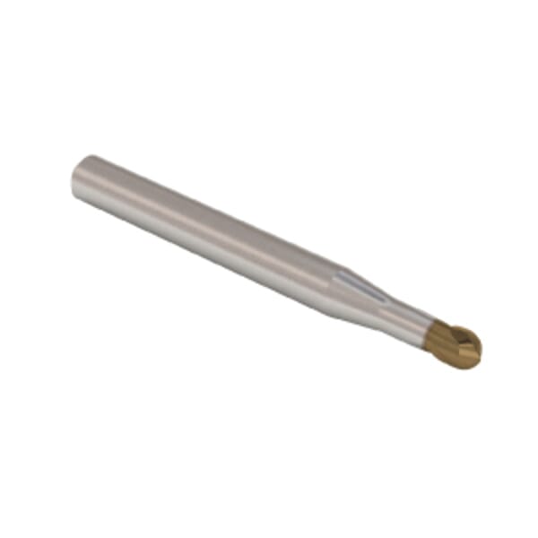 Seco JABRO Tornado 02970133 Tornado JH112 Ball Nose Center Cutting High Speed Machining High Precision Single End Mill, 5 mm Dia Cutter, 5 mm Length of Cut, 2 Flutes, 6 mm Dia Shank, 100 mm OAL, HXT/PVD Coated