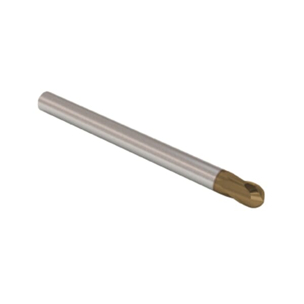 Seco JABRO Tornado 02970114 Tornado JH112 Ball Nose Center Cutting High Speed Machining High Precision Single End Mill, 4 mm Dia Cutter, 4 mm Length of Cut, 2 Flutes, 4 mm Dia Shank, 40 mm OAL, HXT/PVD Coated