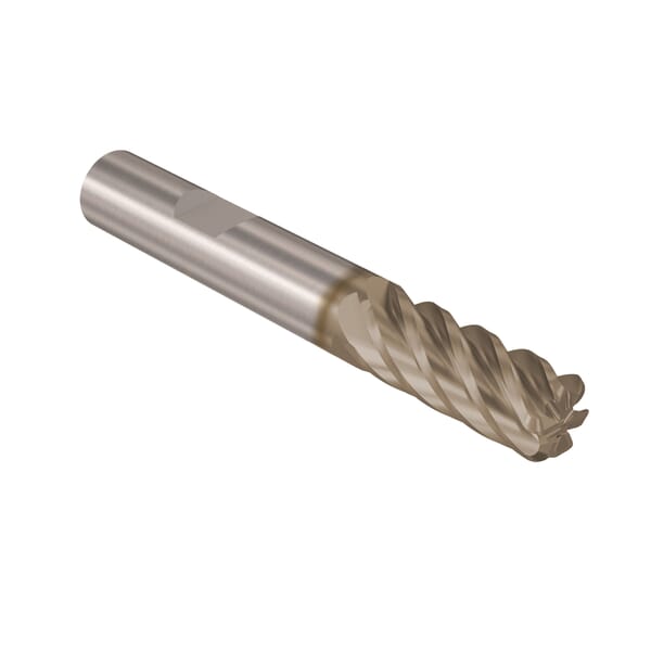 Seco JABRO Solid2 03060354 Solid2 JS720 High Performance Single End Mill, 16 mm Dia Cutter, 1 mm Corner Radius, 44 mm Length of Cut, 6 Flutes, 16 mm Dia Shank, 99 mm OAL, HXT/PVD Coated