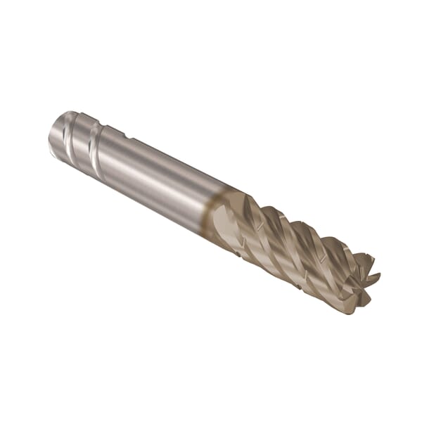 Seco JABRO Solid2 03060378 Solid2 JS720 High Performance Single End Mill, 10 mm Dia Cutter, 0.5 mm Corner Radius, 26 mm Length of Cut, 6 Flutes, 10 mm Dia Shank, 72 mm OAL, HXT/PVD Coated