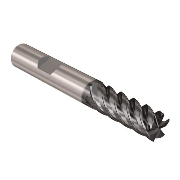 Seco JABRO Solid2 03067395 Solid2 JS565 Advanced Roughing Center Cutting Chamfered Corner Square Universal End Mill, 6 mm Dia Cutter, 15 mm Length of Cut, 5 Flutes, 6 mm Dia Shank, 57 mm OAL, NXT/PVD Coated