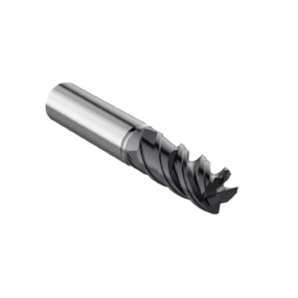 Seco JABRO Solid2 03093688 Solid2 JS554 High Performance Single End Universal End Mill, 25 mm Dia Cutter, 6 mm Corner Radius, 52 mm Length of Cut, 4 Flutes, 25 mm Dia Shank, 125 mm OAL, SIRON-A/PVD Coated