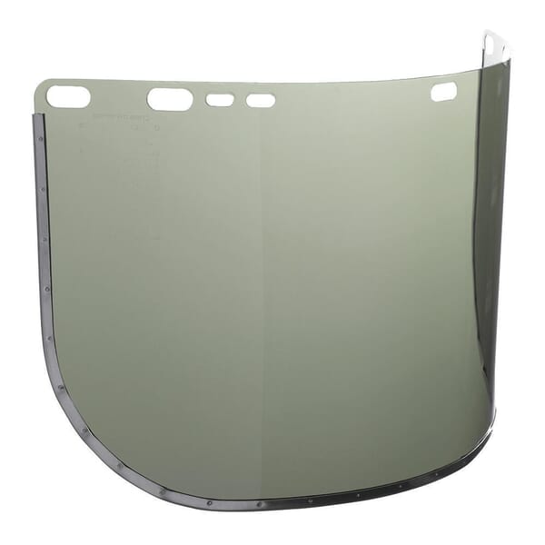 Jackson Safety* 29053 F30 D Shape Bounded Faceshield Visor, Medium Green, Acetate/Aluminum Bound, 8 in H x 15-1/2 in W x 0.04 in THK Visor, For Use With Jackson Safety* Hard Hat Interchange System, Specifications Met: ANSI Z87.1-2010