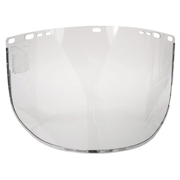 JACKSON SAFETY 29091 F30 D Shape Bound Face Shield Window, Clear, Acetate, 9 in H x 15-1/2 in W x 0.04 in THK Visor, For Use With Headgear and Hard Hat Interchange System, ANSI Z87.1, CSA Z94.3