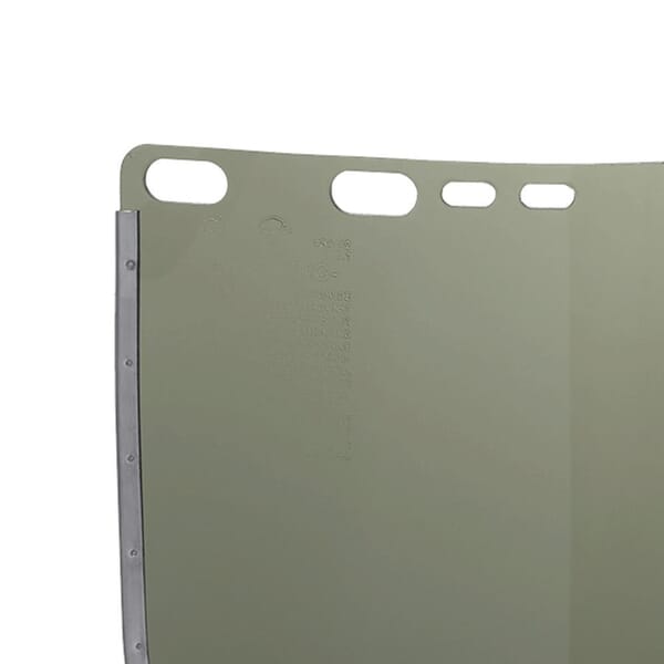 Jackson Safety* 29090 F30 D Shape Bounded Faceshield Visor, Dark Green, Acetate/Aluminum Bound, 9 in H x 15-1/2 in W x 0.04 in THK Visor, For Use With Jackson Safety* Hard Hat Interchange System, Specifications Met: ANSI Z87.1-2010