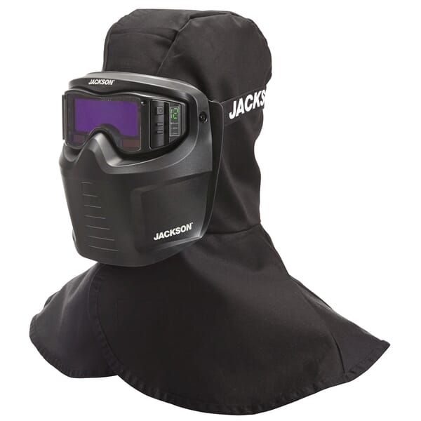 JACKSON SAFETY Rebel 46200 Flame-Resistant ADF Welding Mask, 3/9 to 13 Lens Shade, Black, 1.38 x 3.54 in Viewing Area, Fabric, Digital Lens Control, Battery, ANSI Z87.1, CAN/CSA Z94.3, CE Certified