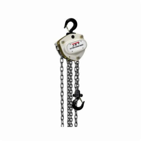 JET 101200 L-100 Single Reeved Hand Chain Hoist, 0.25 ton Load, 10 ft H Lifting, 9-13/16 in Min Between Hooks, 42 lb Rated