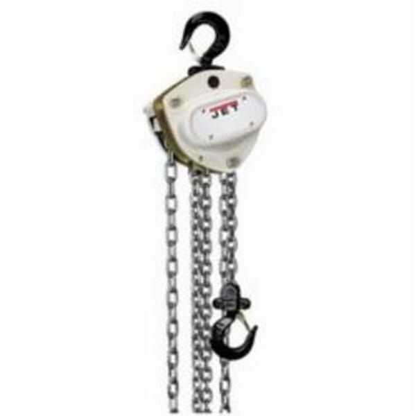 JET 102100 L-100 Hand Chain Hoist, 1 ton Load, 10 ft H Lifting, 11-5/8 in Min Between Hooks, 64 lb Rated