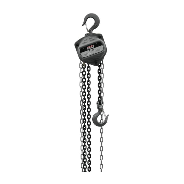 JET 101912 S90 Hand Chain Hoist, 1 ton Load, 20 ft H Lifting, 12 in Min Between Hooks, 60 lb Rated redirect to product page