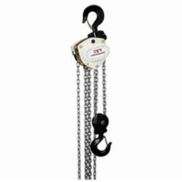 JET 107100 L-100 Double Reeved Hand Chain Hoist, 5 ton Load, 10 ft H Lifting, 23-5/8 in Min Between Hooks, 75 lb Rated