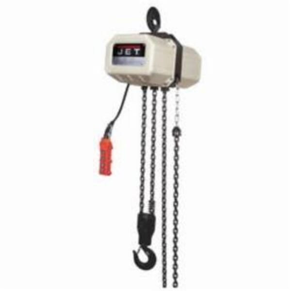 JET JT9-123150 SSC Electric Chain Hoist, 0.5 ton Load, 6.3 x 19 mm Chain/Rope, 15 ft H Lifting, 1-1/5 hp Power Rating, 230/460 VAC
