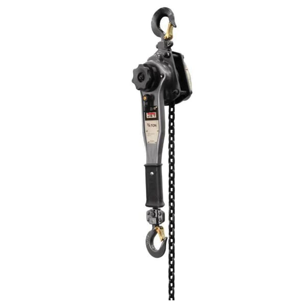 JET 287301 JLP-A Lever Hoist, 3/4 ton Load, 10 ft H Lifting, 31 lb Rated, 1-1/2 in Hook