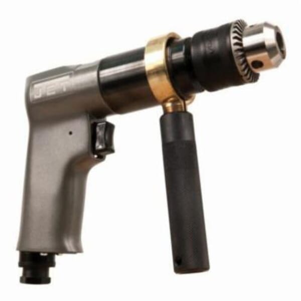 JET JT9-505601 R6 Air Drill, 1/2 in Keyed Chuck, 1/2 hp, 4 cfm Air Flow, 90 psi, 8-1/4 in OAL