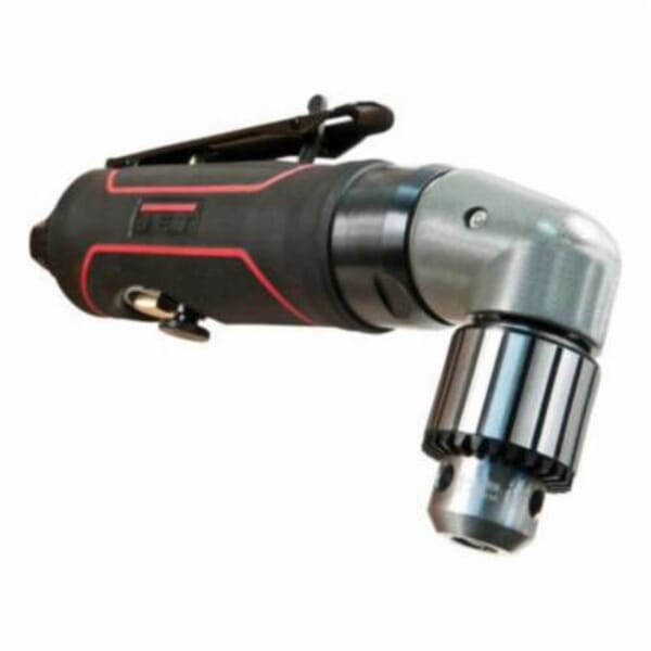 JET JT9-505630 R12 Reversible Angle Pneumatic Drill, 3/8 in Keyed Chuck, 1/2 hp, 4 cfm Air Flow, 90 psi, 8 in OAL