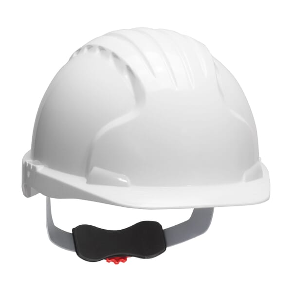 JSP Evolution Deluxe 6151 Non-Vented Short Brim Hard Hat, SZ 6-5/8 Fits Mini Hat, SZ 8 Fits Max Hat, HDPE, 6-Point Suspension, ANSI Electrical Class Rating: Class E, ANSI Impact Rating: Type I, Ratchet Adjustment