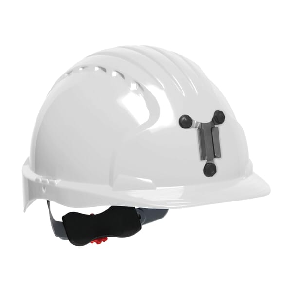 JSP Evolution 6151M Deluxe Non-Vented Standard Brim Mining Hard Hat, HDPE, 6-Point Polyester Strap Suspension, ANSI Electrical Class Rating: Class E, ANSI Impact Rating: Type I, Wheel Ratchet Adjustment