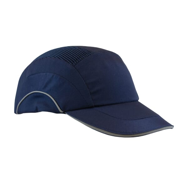 JSP HARDCAP A1+ 282-ABR170-21 Baseball Style Low Profile Standard Brim Bump Cap With EVA Foam Padding Liner/80% Polyester/20% Cotton Cap, OS, Navy, HDPE with EVA Foam Padding Liner/80% Polyester/20% Cotton Cap, Elastic Strap Suspension, EN 812 A1