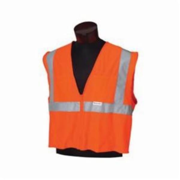 Jackson Safety* 22829 Deluxe Premium Safety Vest, XL/2XL, Orange, Polyester, Zipper Closure, 4 Pockets, ANSI Class: Class 2, Specifications Met: ANSI/ISEA Z107-2004