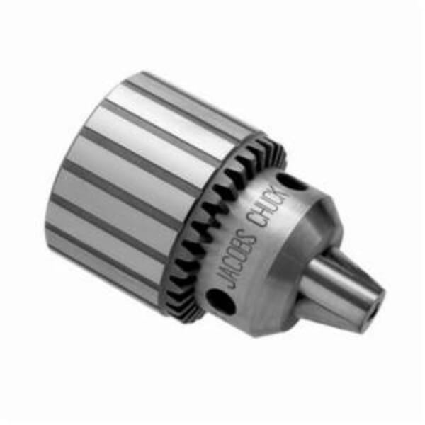 Jacobs 6255D 7BA 3/8 Fluted Heavy Duty Drill Chuck, 0.04 to 0.25 in Capacity, 3/8-24 Mounting, Plain Bearing, K7 Key