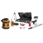 Johnson 40-6517 Pendulum Self-Leveling Rotary Laser System, Up to 200/800 ft Dia Measuring, +/-1/8 in at 50 ft Accuracy, +/-3 deg Auto Leveling, (4) AA Alkaline Batteries