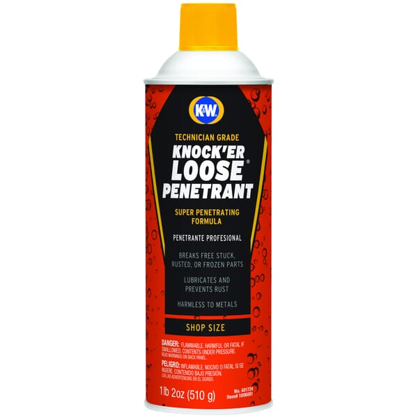 K&W 401724 Knocker Loose Flammable Non-Drying Thin Super Penetrant, 24 oz Aerosol Can, Liquid, Light Amber, 0.81