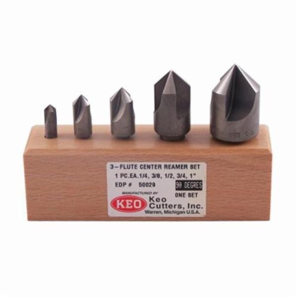 KEO 50029 Single End Center Reamer Set, 5 Pieces, HSS