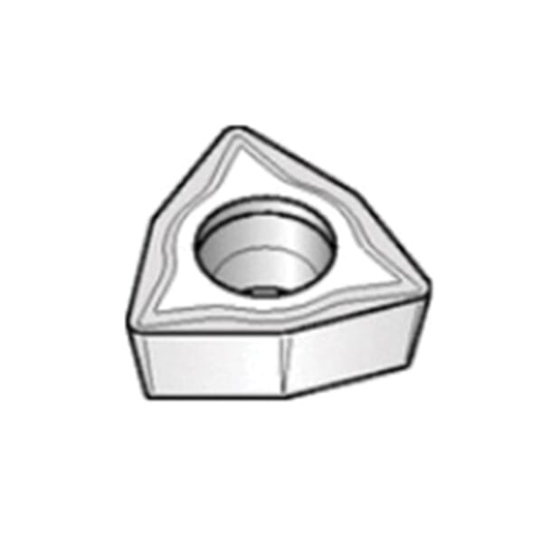 Kennametal 2425820 Screw-On Turning Insert, ANSI Code: WPMT15121LF KC5025, WPMT Insert, Material Grade: C2/C6, S3T104 Insert, Trigon Shape, 5 deg Positive Rake, For Use On Cast Iron, High Temperature Alloys, Non-Ferrous Metals, Steel and Stainless Steel