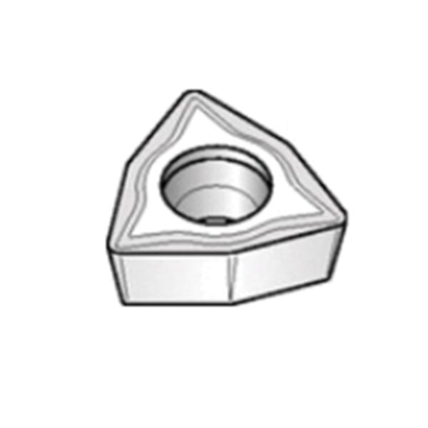 Kennametal 1937562 Screw-On Turning Insert, ANSI Code: WPGT1510UF KC5010, WPGT Insert, S30101 Insert, Trigon Shape, For Use On Cast Iron, High Temperature Alloys, Non-Ferrous Metals, Steel and Stainless Steel, Carbide, Manufacturers Grade: KC5010
