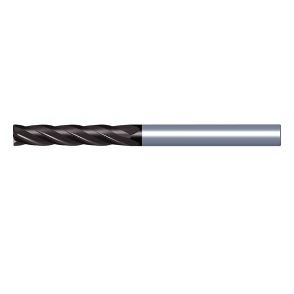 Kennametal 6086559 GOmill GP Center Cutting General Purpose Square End Mill, 3/32 in Dia Cutter, 5/8 in Length of Cut, 4 Flutes, 1/8 in Dia Shank, 2 in OAL, PVD-TiAlN Coated