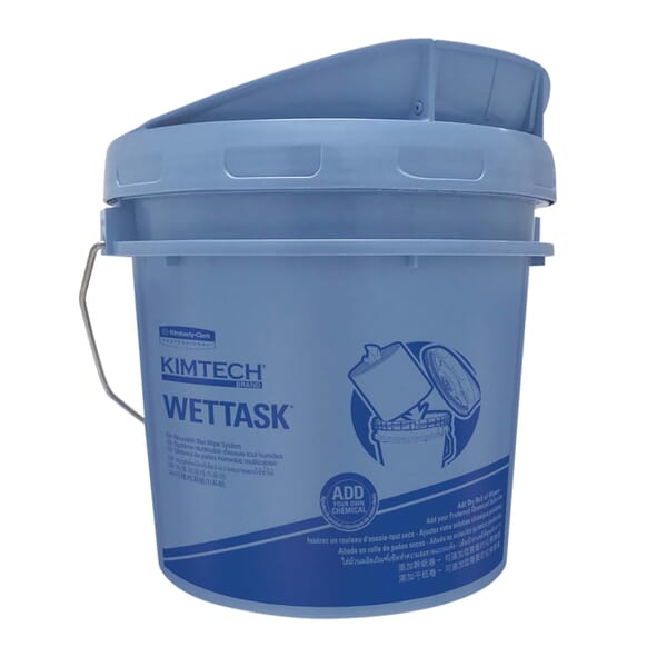 Kimtech* 28646 Aviation Wet Wipe Bucket, 1 gal, 9-1/4 in OAL, Blue/Gray